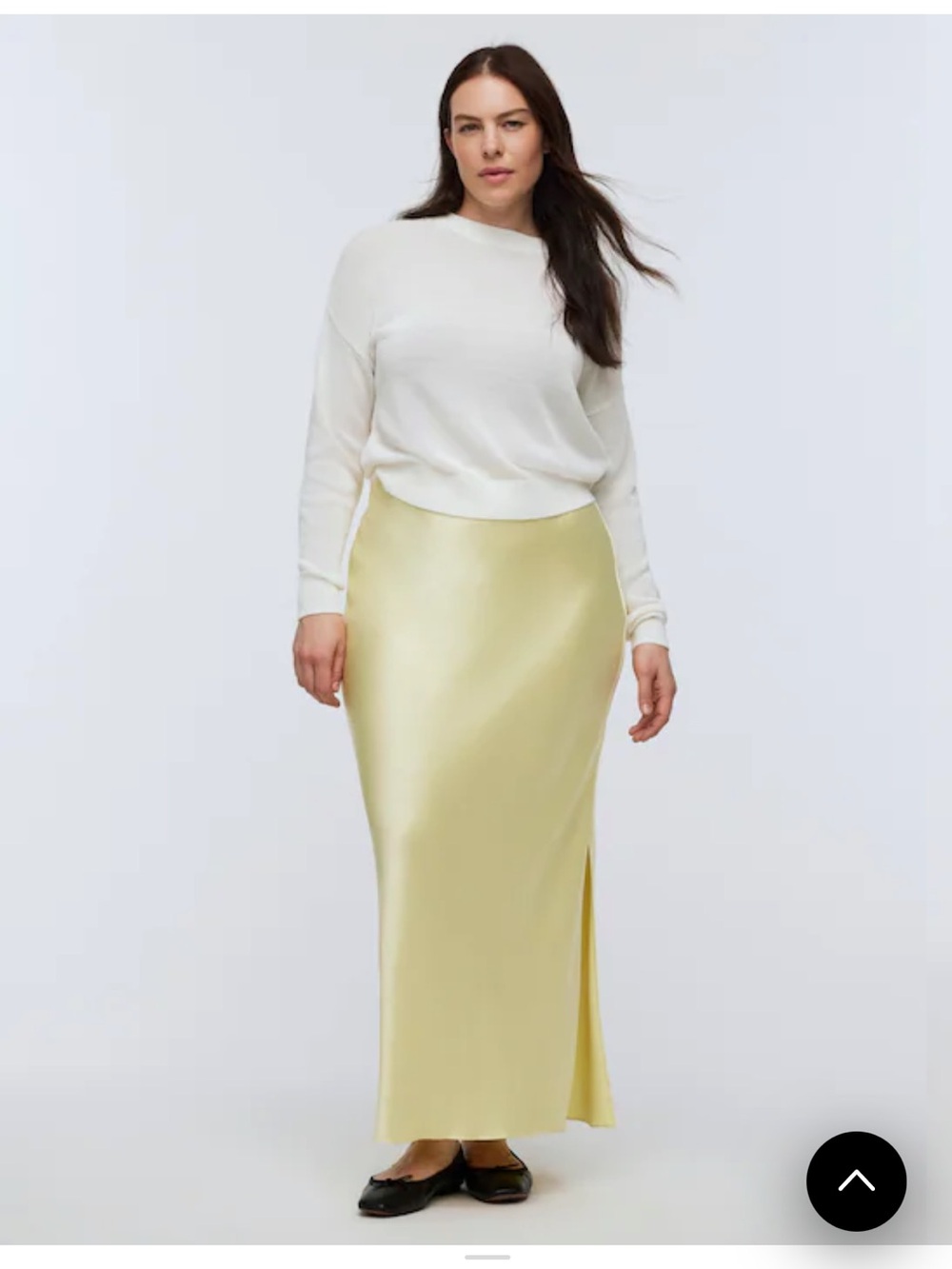 NWT Madewell Satin Maxi Slip Skirt Yellow 12